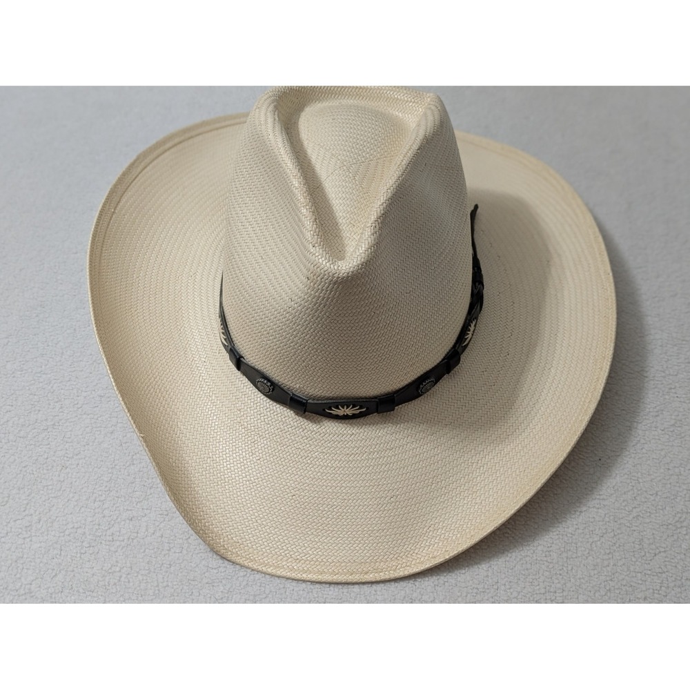 Stetson Rodeo 10X Natural Straw Western Cowboy Hat Size 6 7/8 R